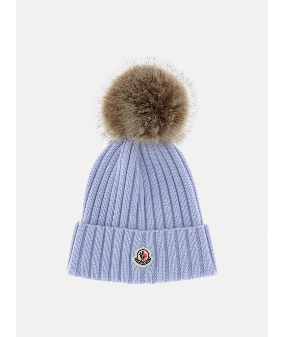 MONCLER Голубая шапка, фото 3