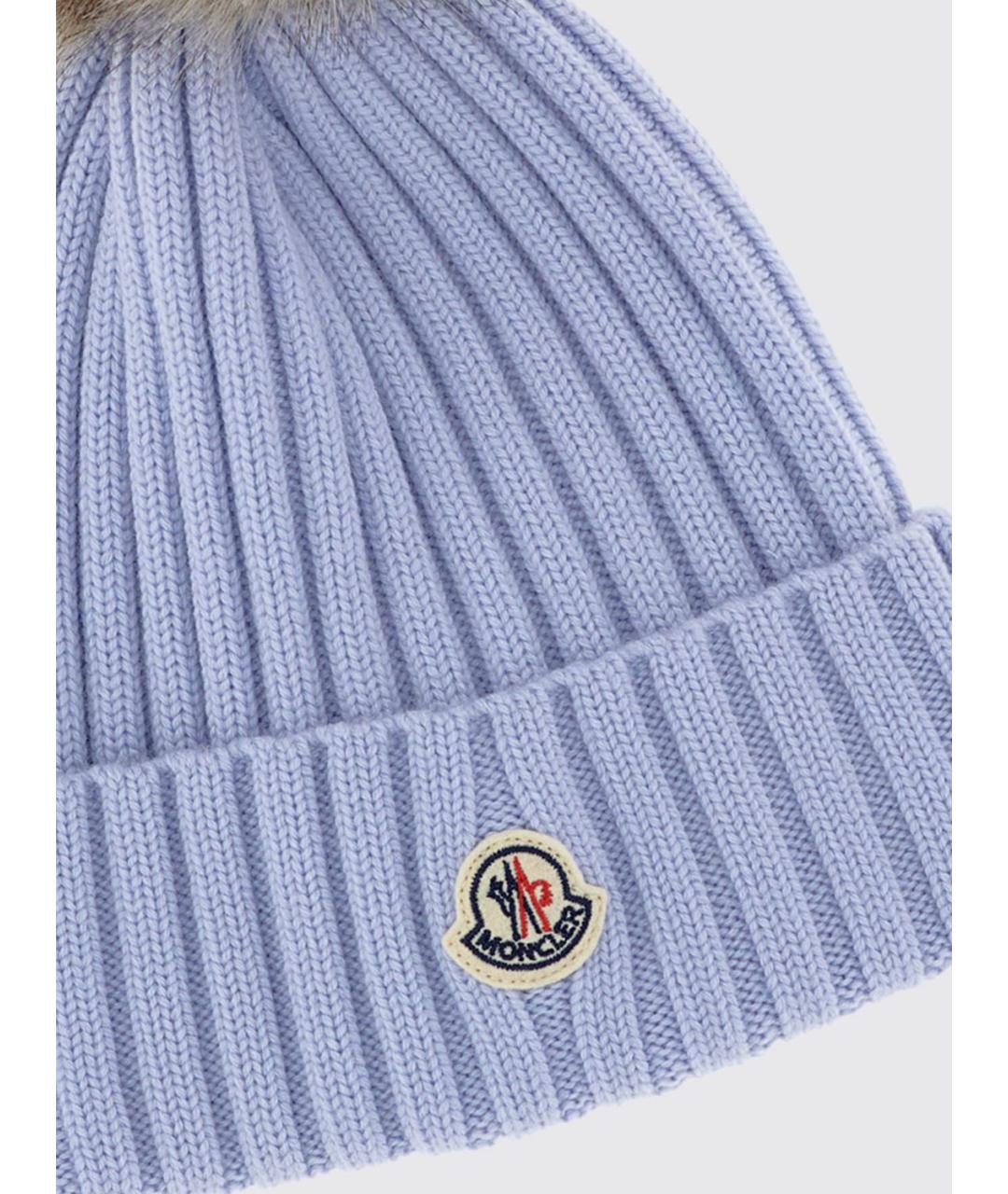 MONCLER Голубая шапка, фото 2