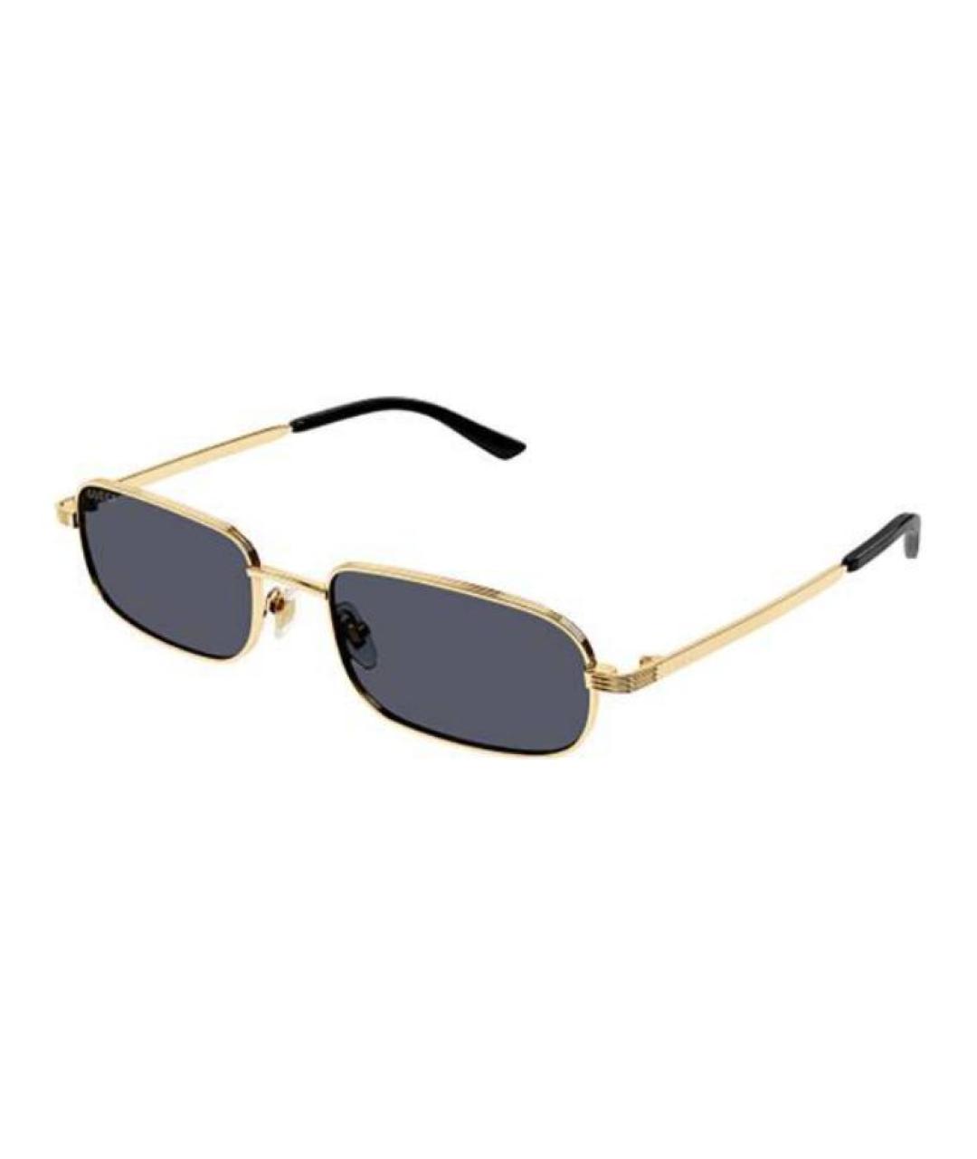 GUCCI Золотые металлические солнцезащитные очки, фото 1