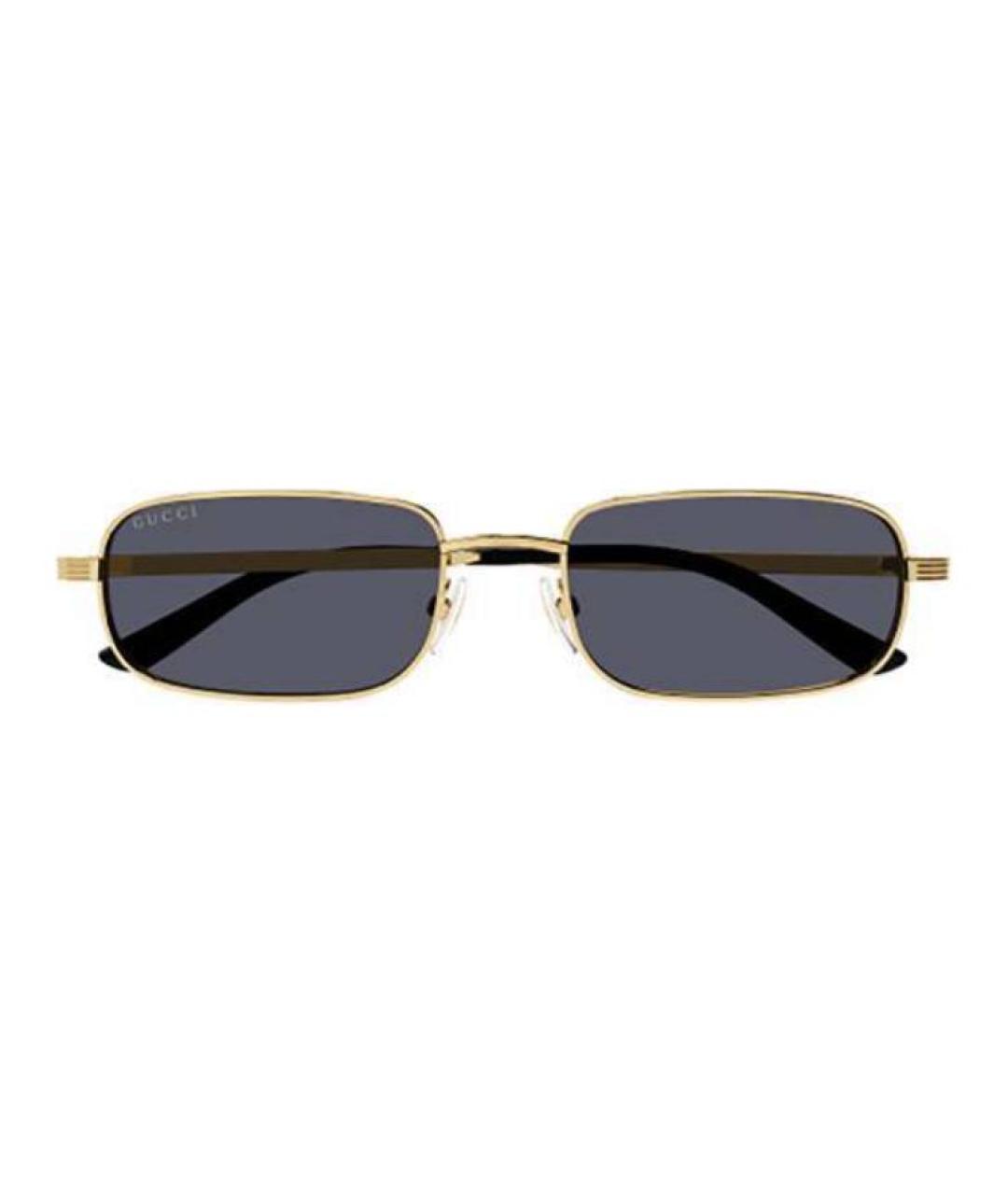 GUCCI Золотые металлические солнцезащитные очки, фото 2