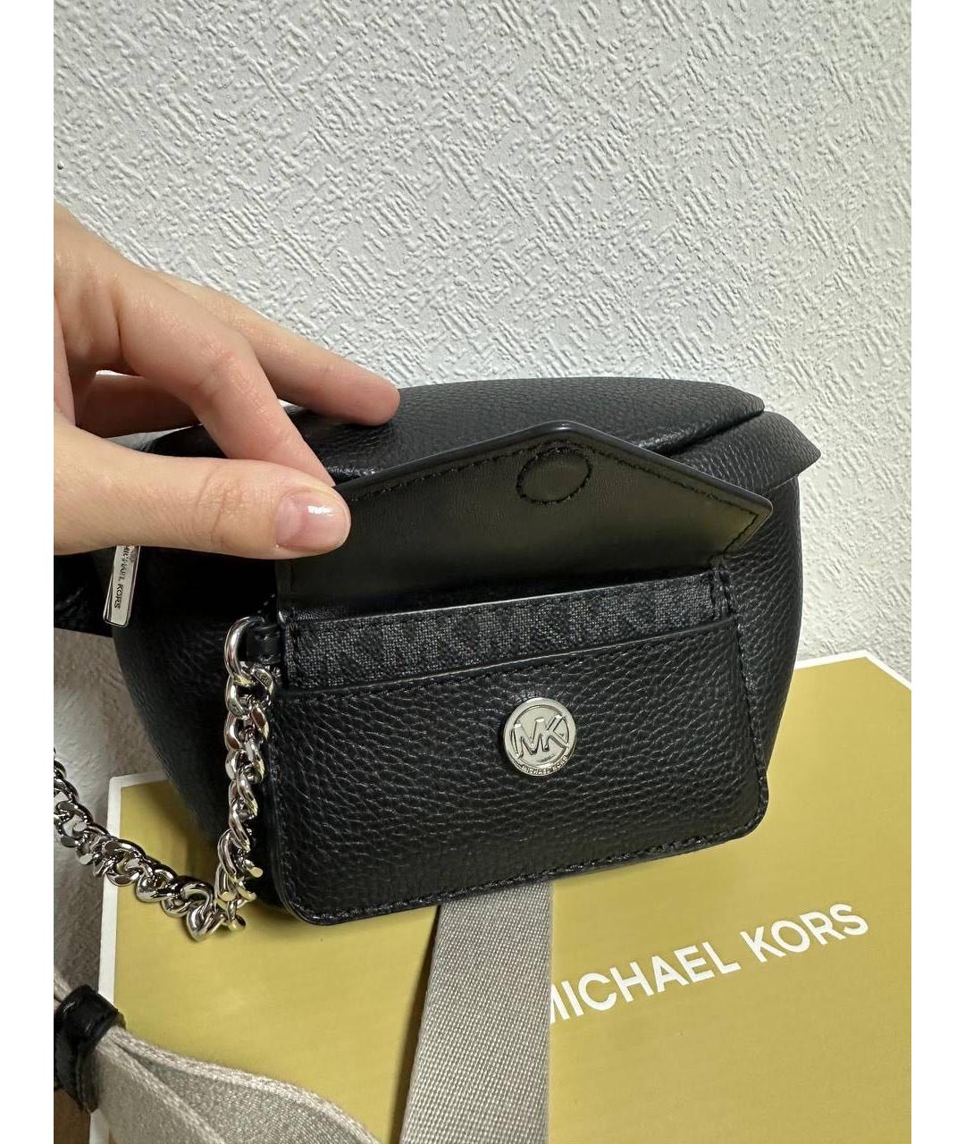 MICHAEL KORS Черная кожаная поясная сумка, фото 5