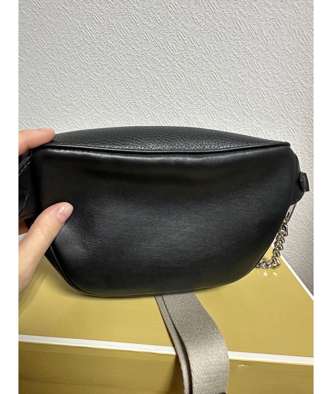 MICHAEL KORS Черная кожаная поясная сумка, фото 4
