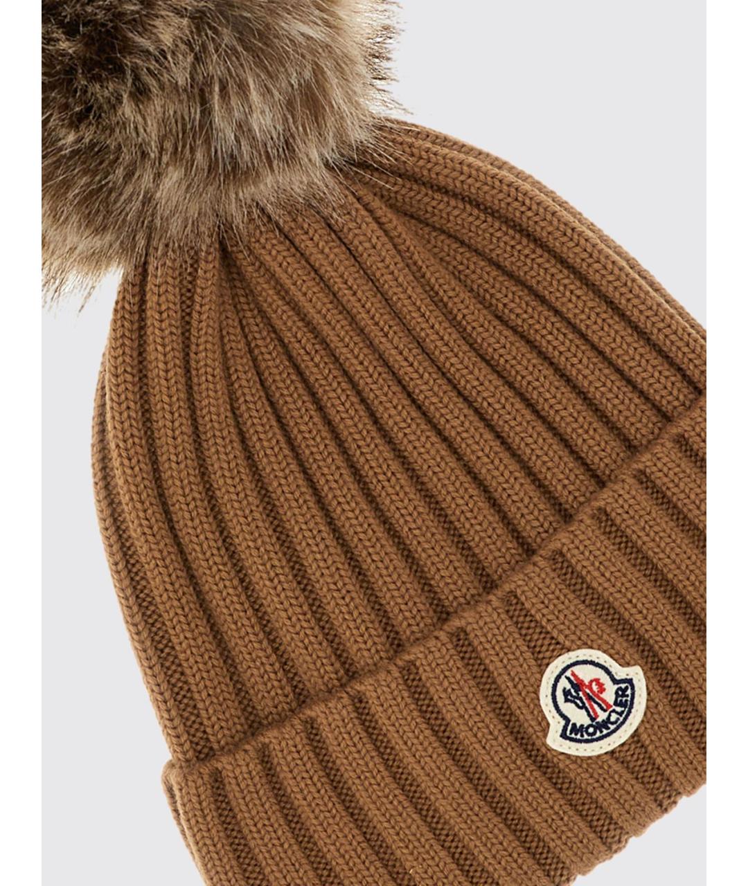 MONCLER Коричневая шапка, фото 2