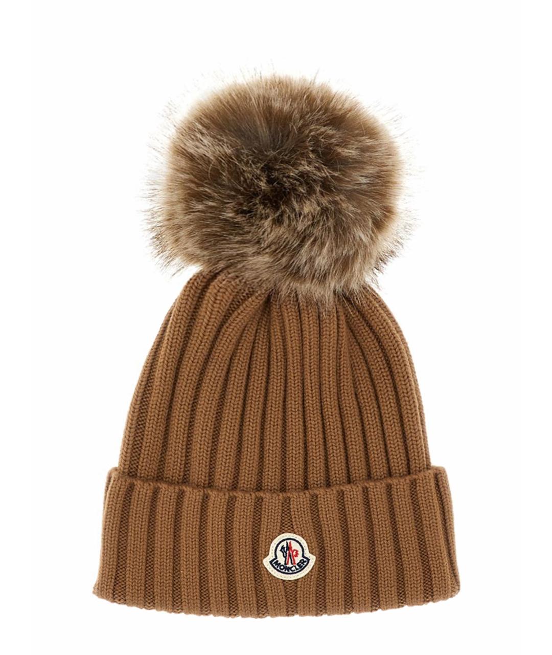 MONCLER Коричневая шапка, фото 1