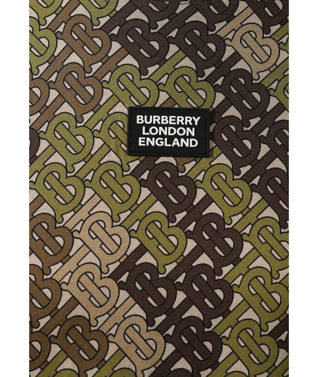BURBERRY Зеленая хлопковая футболка, фото 2