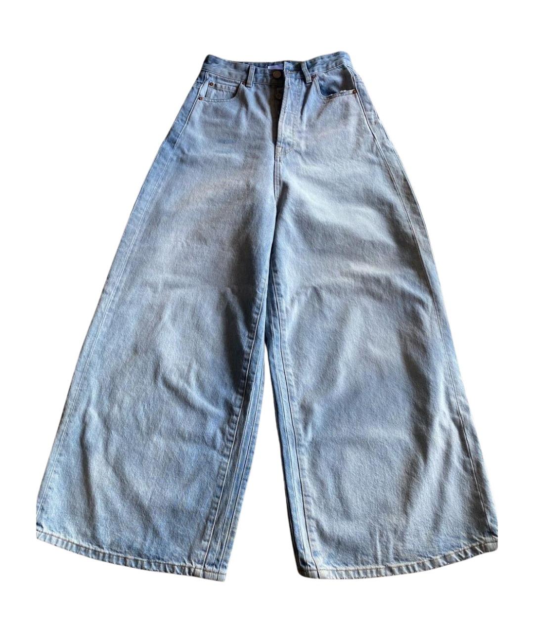VETEMENTS Голубые хлопковые прямые джинсы, фото 1