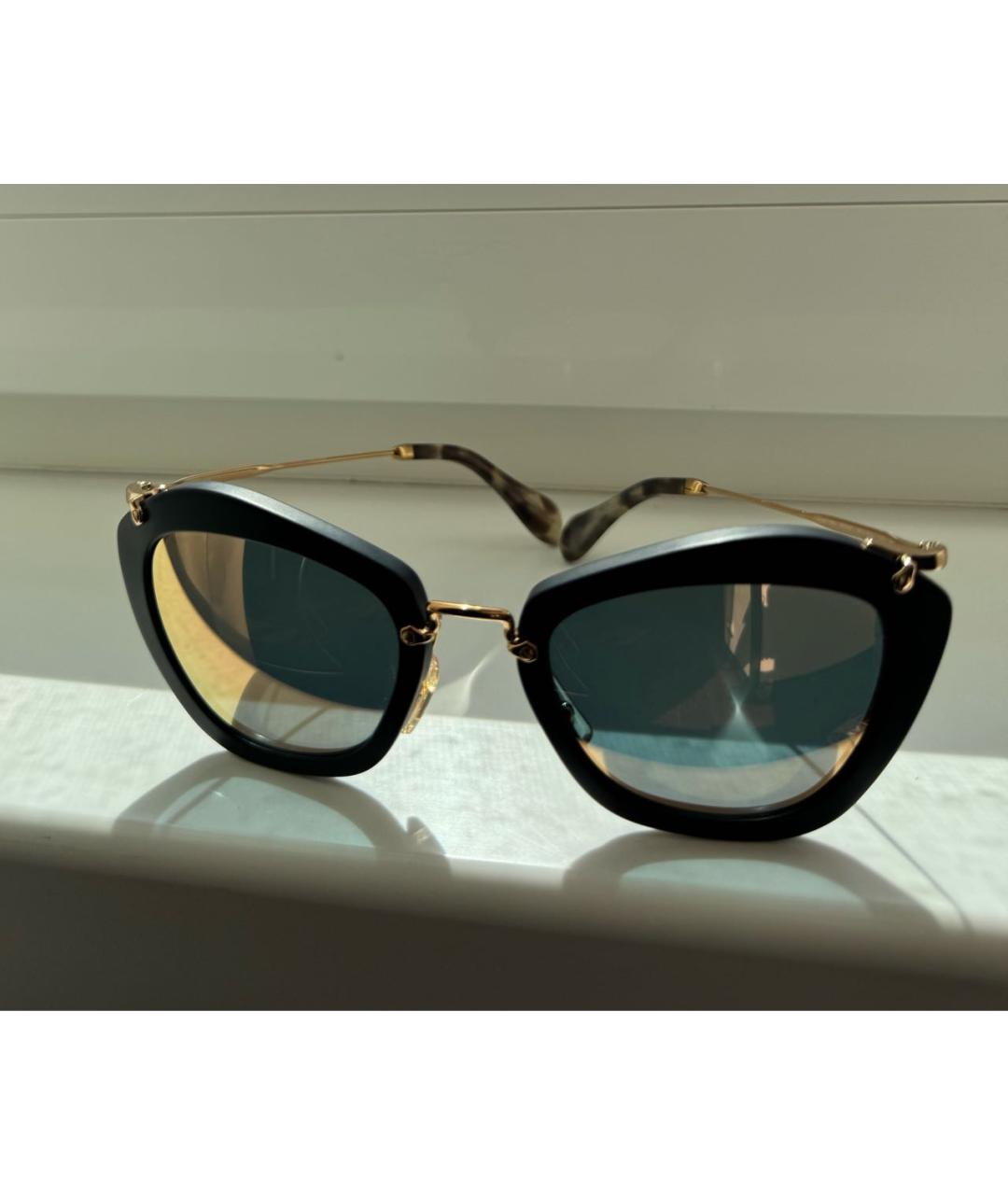 MIU MIU Черные пластиковые солнцезащитные очки, фото 9