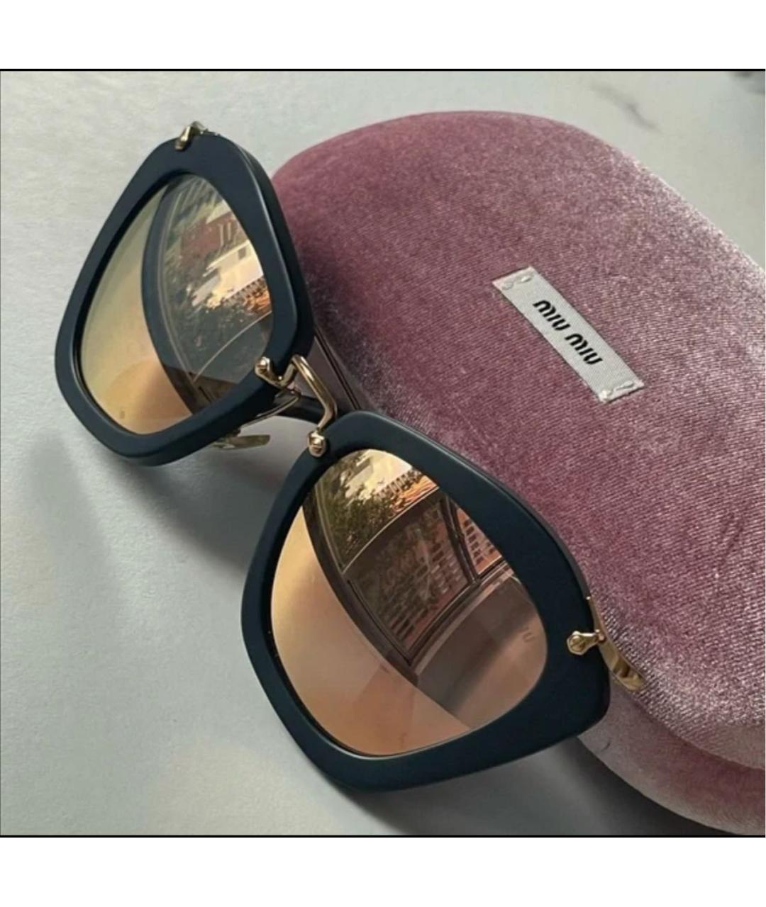MIU MIU Черные пластиковые солнцезащитные очки, фото 2