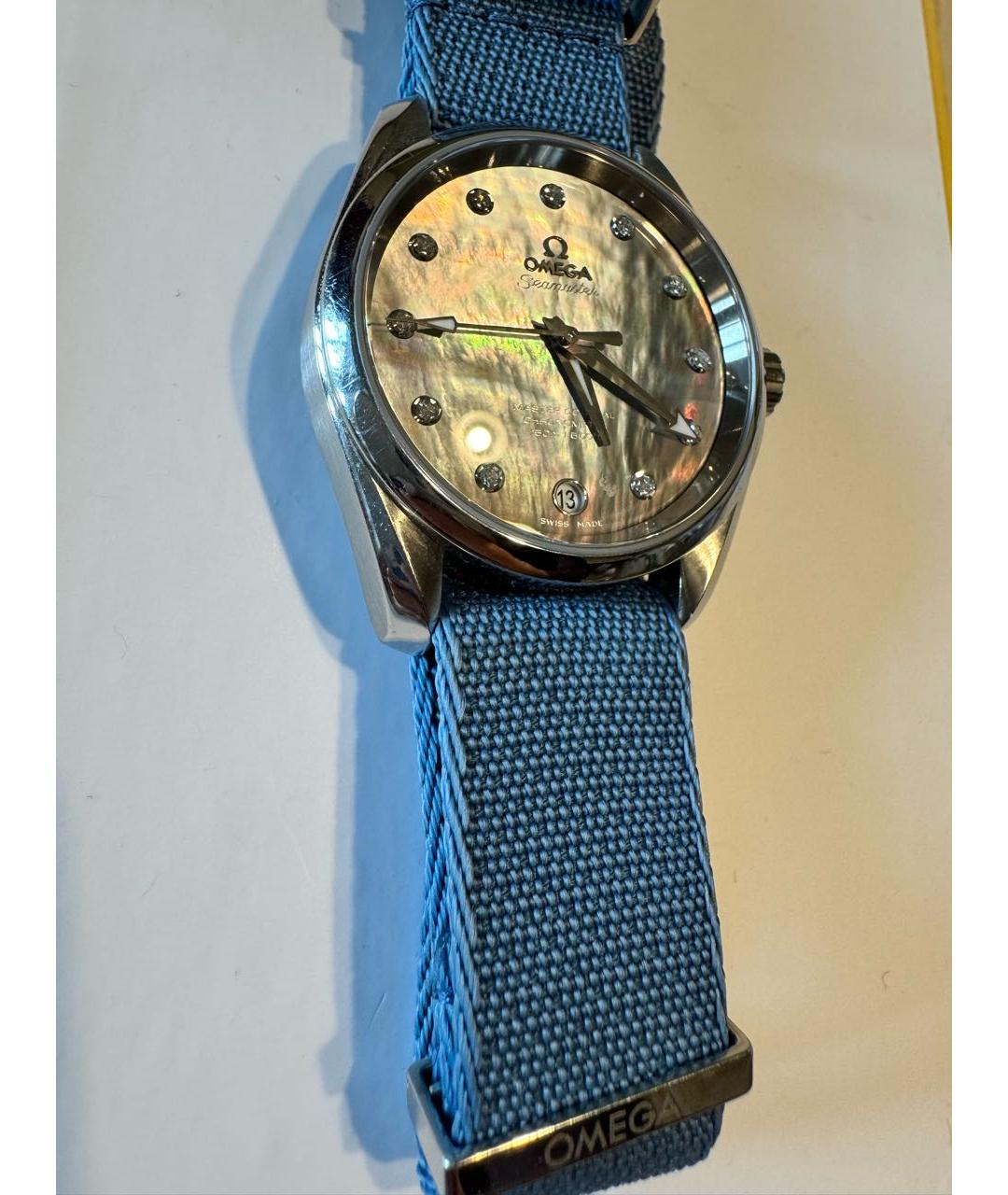 OMEGA Серые кожаные часы, фото 3