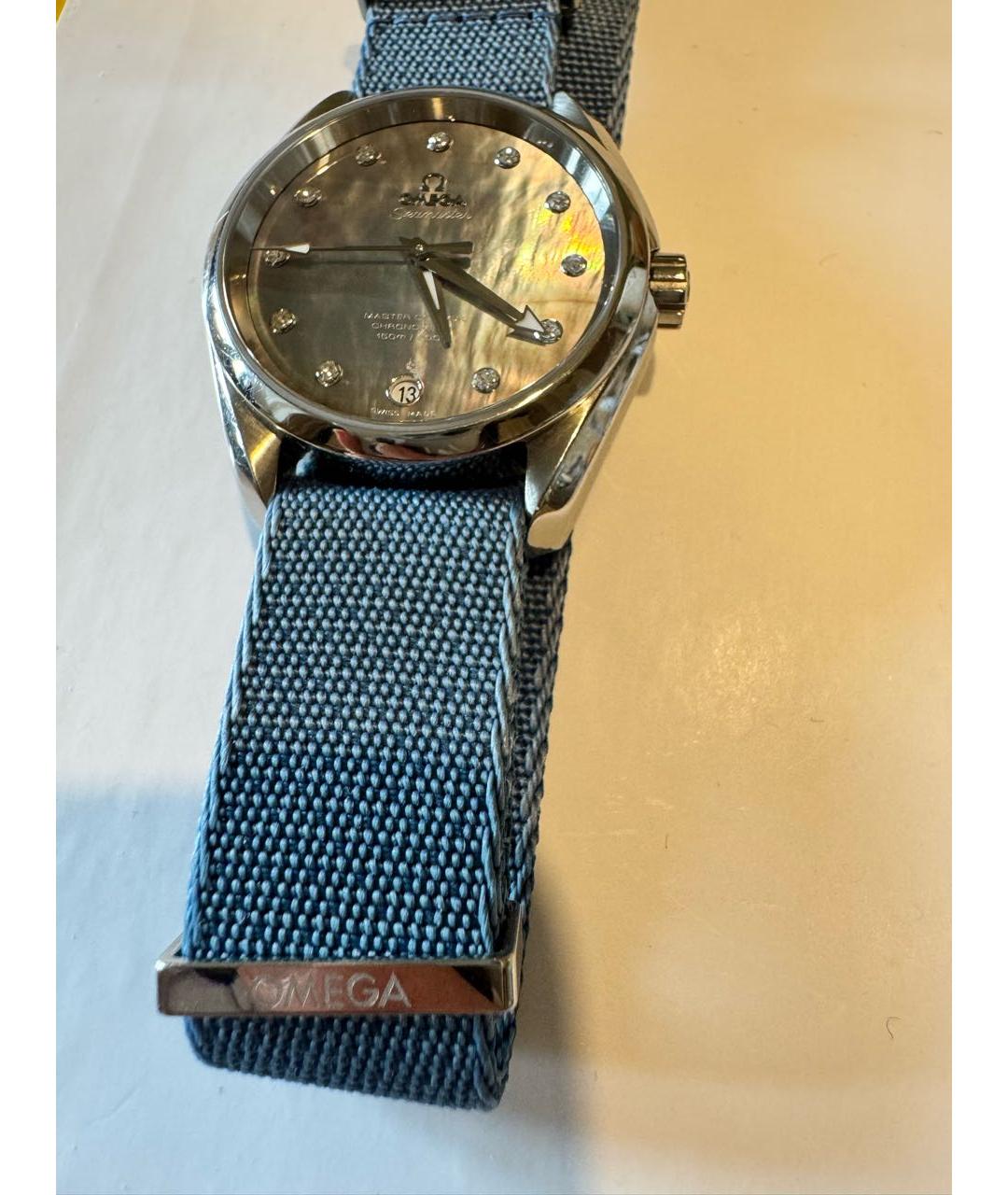 OMEGA Серые кожаные часы, фото 4