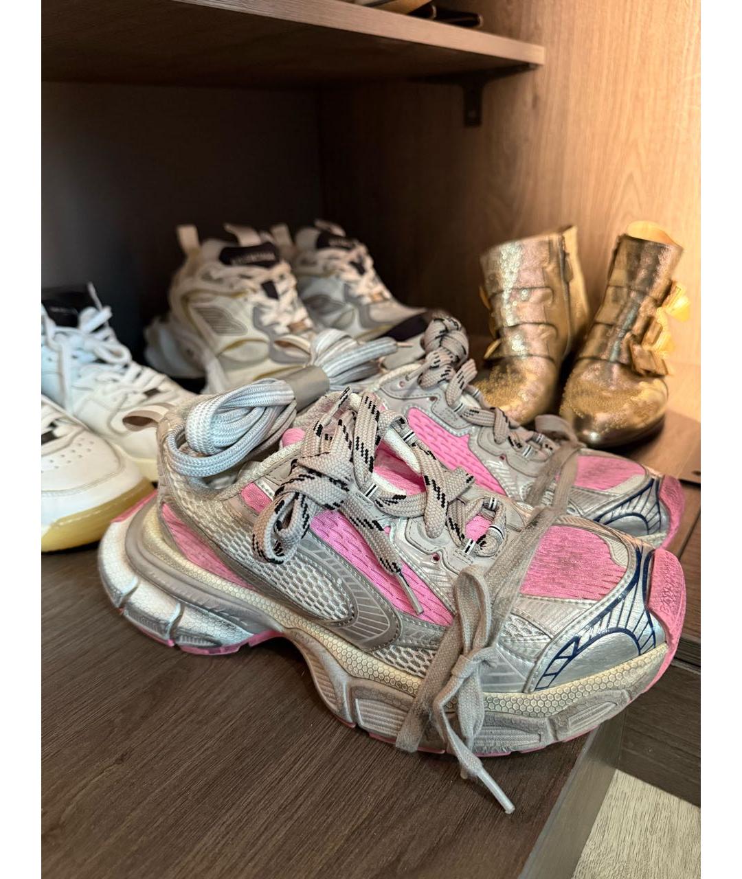 BALENCIAGA Розовые текстильные кроссовки, фото 2