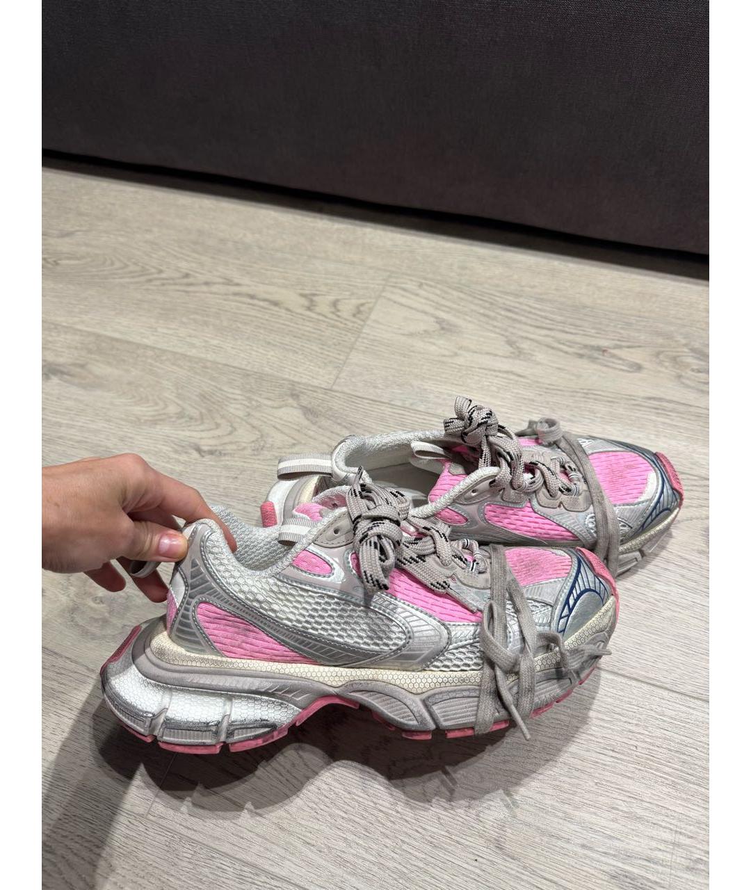 BALENCIAGA Розовые текстильные кроссовки, фото 8