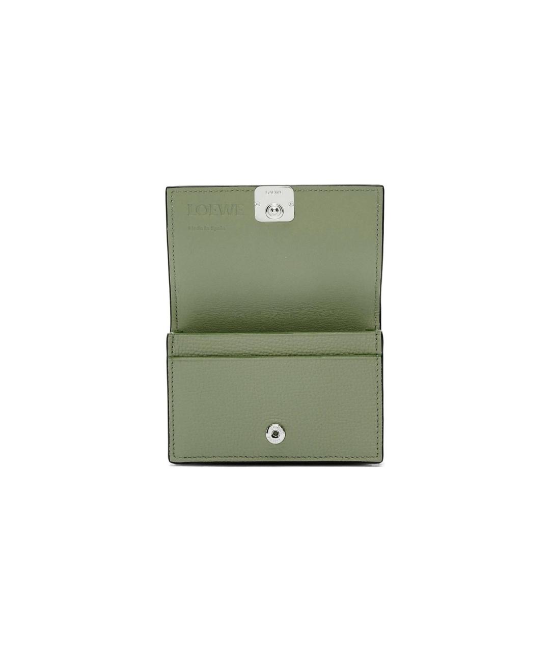 LOEWE Зеленый кожаный кошелек, фото 4