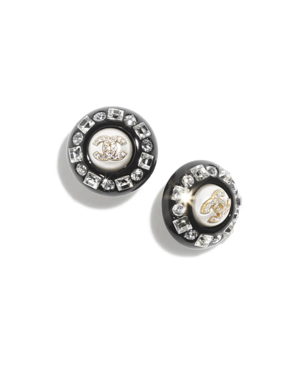 CHANEL Черные металлические серьги, фото 3