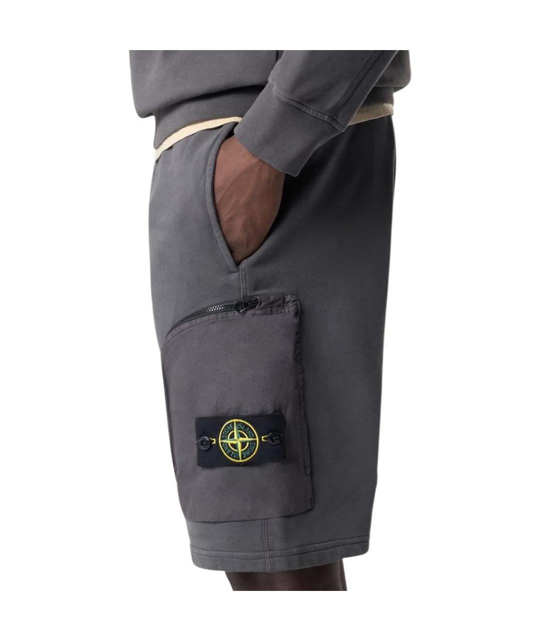 STONE ISLAND Серые шорты, фото 5