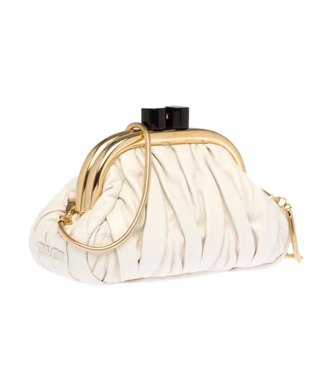 MIU MIU Белая кожаная сумка через плечо, фото 2