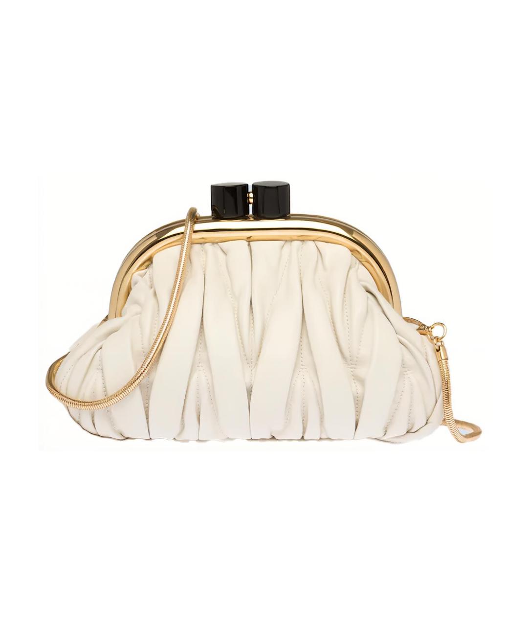 MIU MIU Белая кожаная сумка через плечо, фото 3