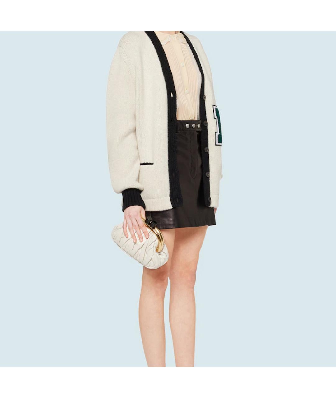 MIU MIU Белая кожаная сумка через плечо, фото 4