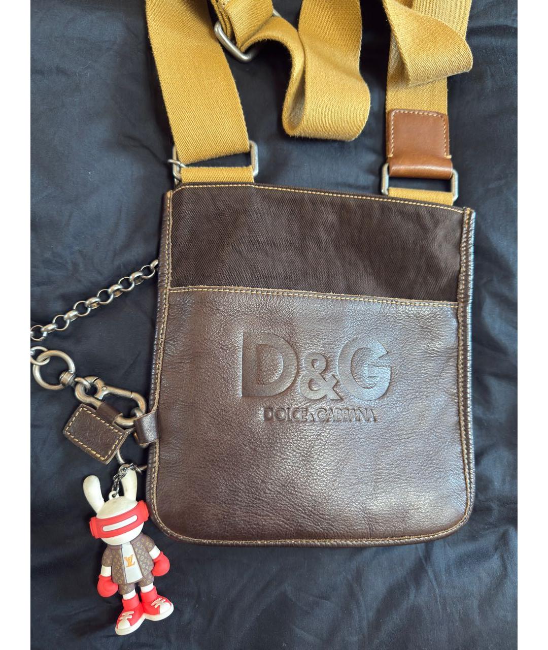 DOLCE&GABBANA Коричневая кожаная сумка на плечо, фото 3