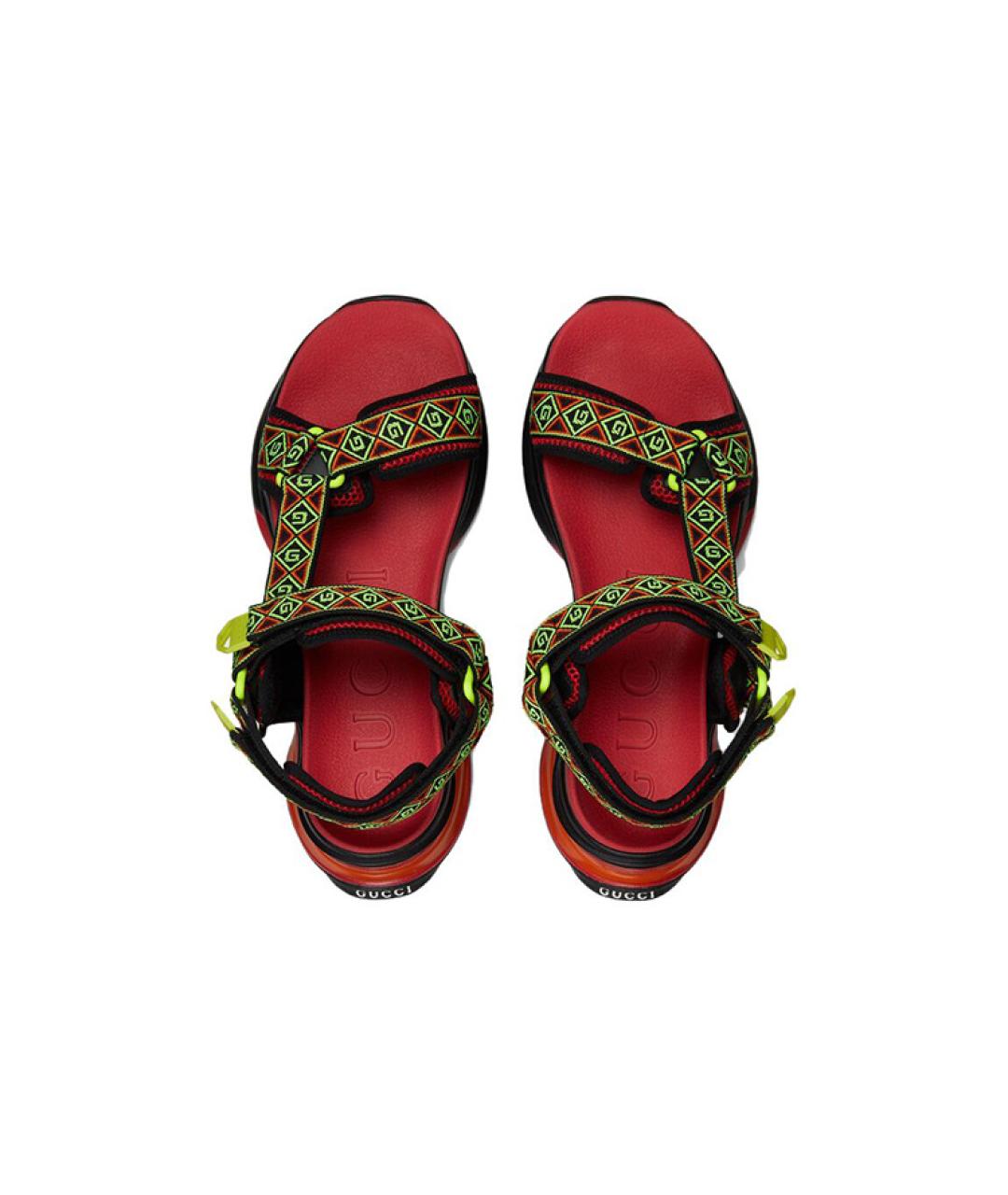 GUCCI Зеленые текстильные сандалии, фото 3