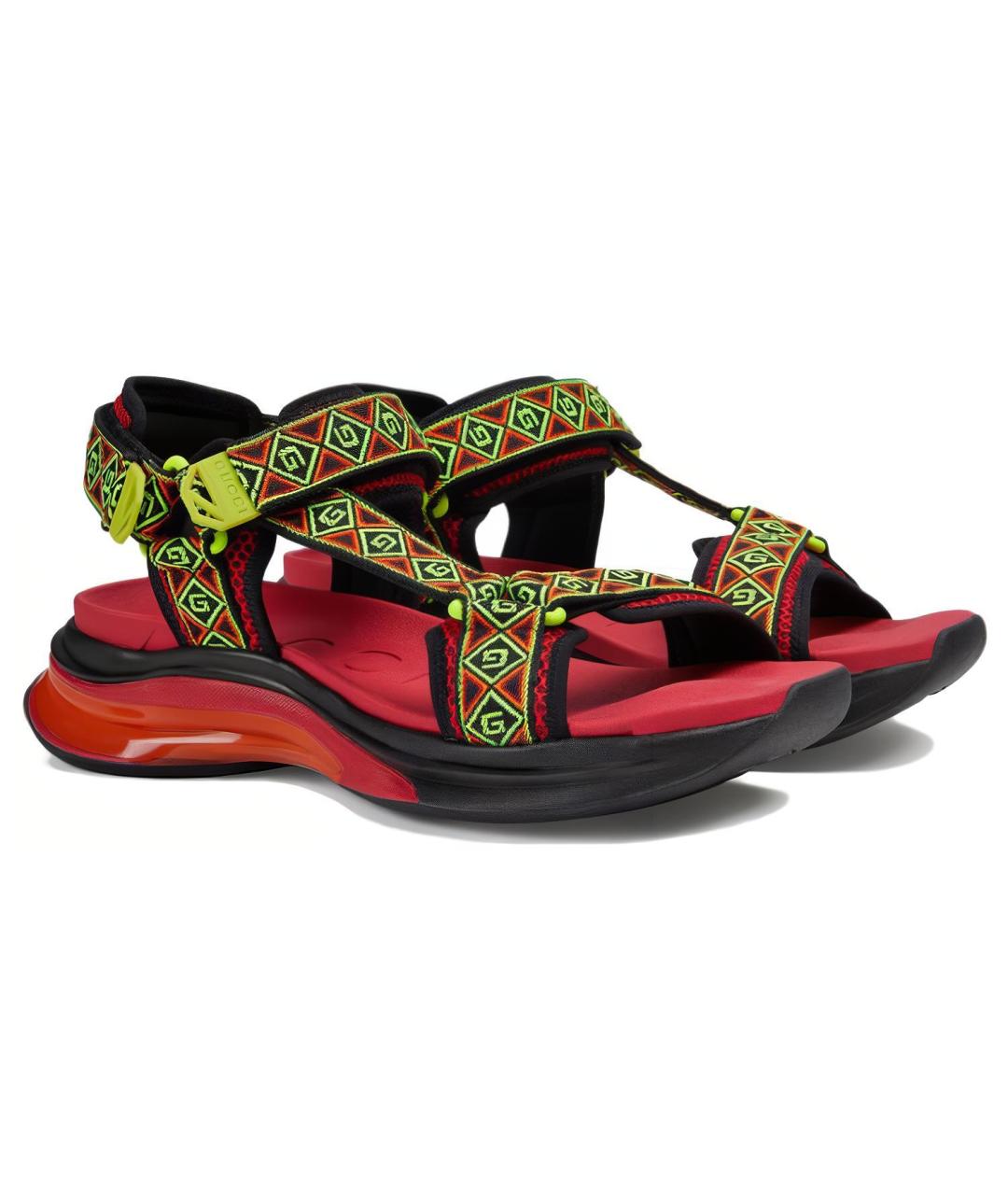 GUCCI Зеленые текстильные сандалии, фото 2