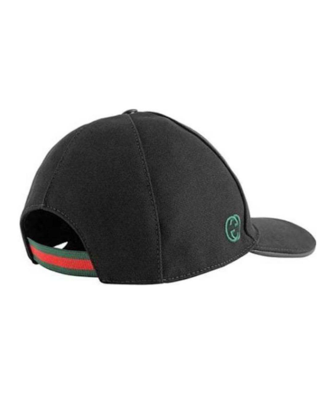 GUCCI Черная хлопковая кепка, фото 4