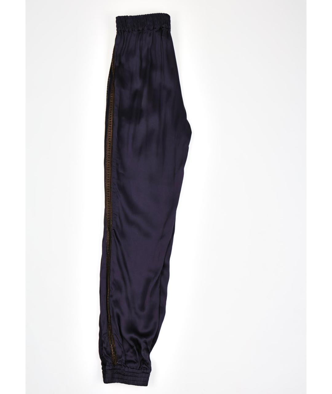 LANVIN Синие ацетатные прямые брюки, фото 4