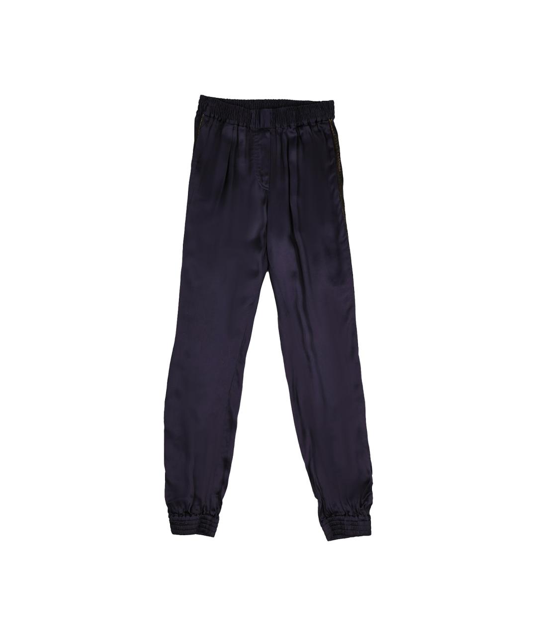 LANVIN Синие ацетатные прямые брюки, фото 1