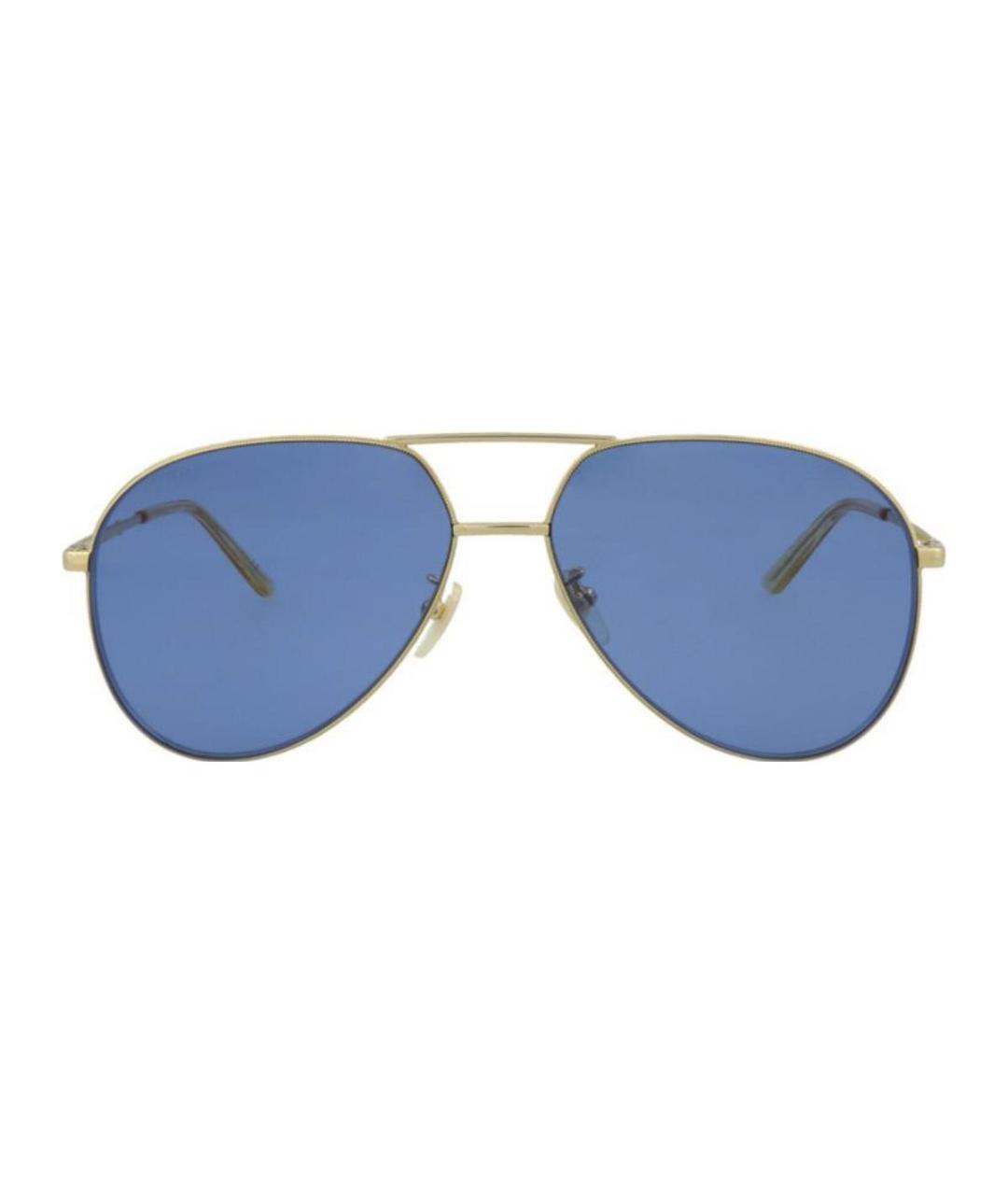 GUCCI Золотые металлические солнцезащитные очки, фото 2