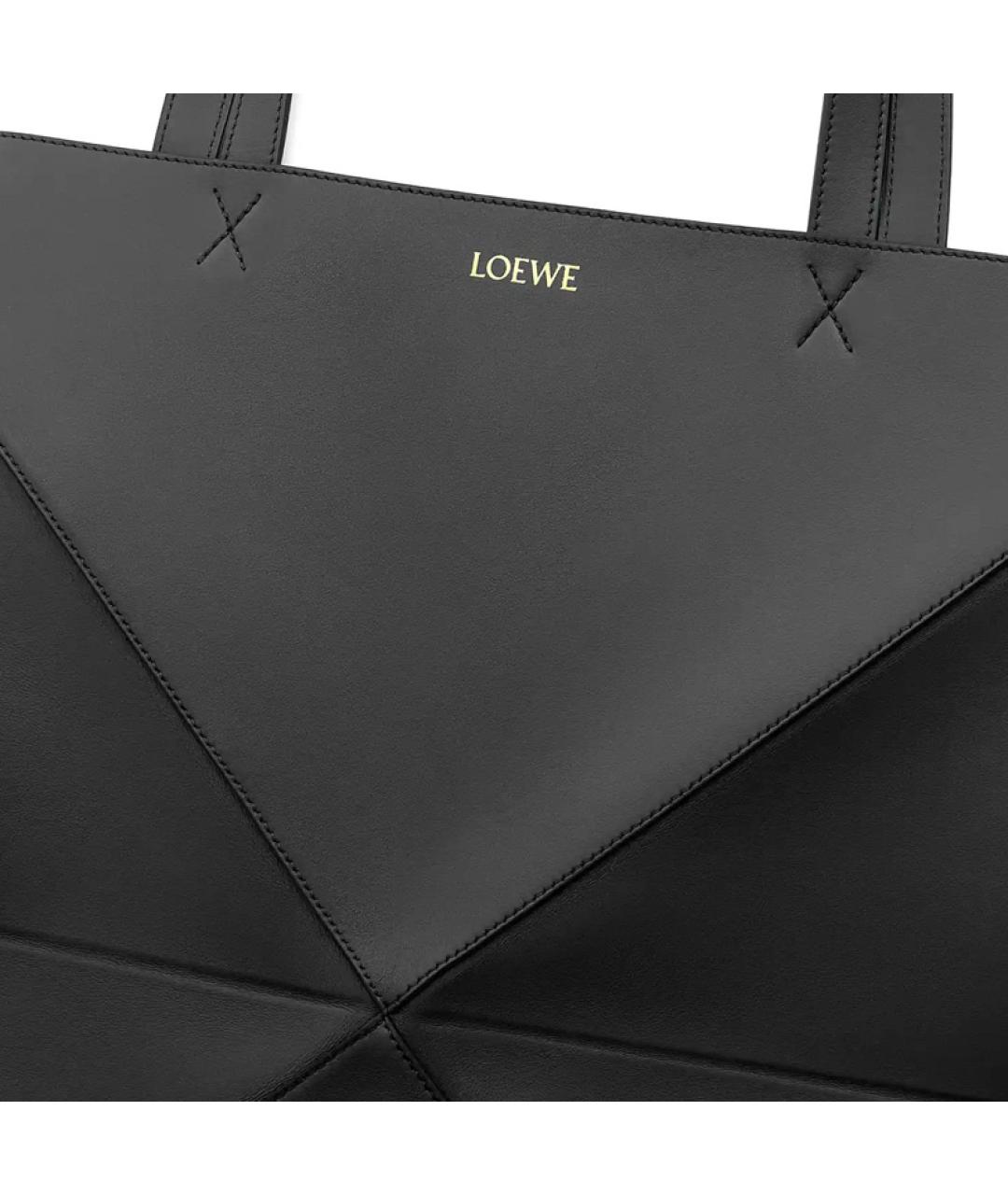 LOEWE Черная кожаная сумка тоут, фото 7