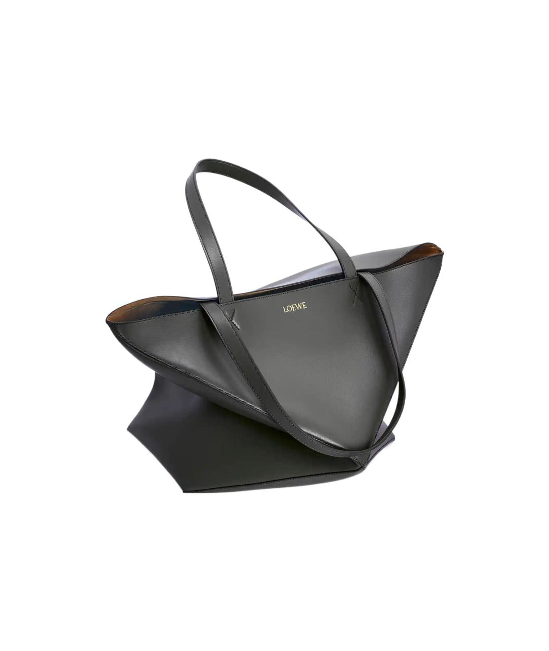 LOEWE Черная кожаная сумка тоут, фото 3