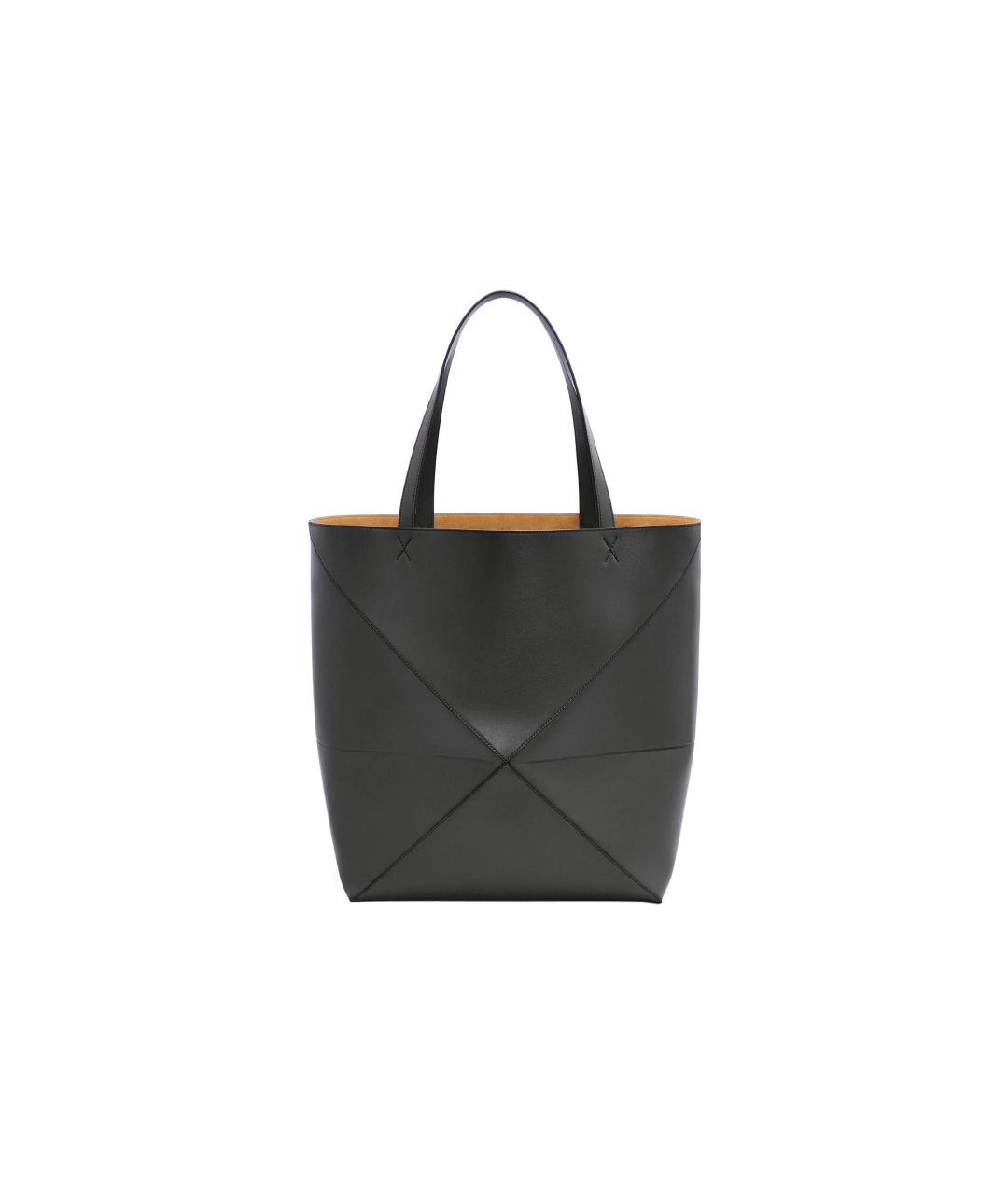 LOEWE Черная кожаная сумка тоут, фото 2