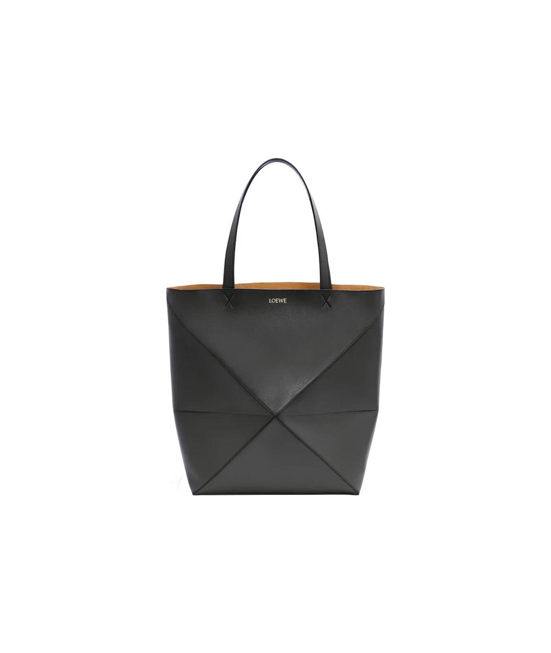 LOEWE Черная кожаная сумка тоут, фото 1