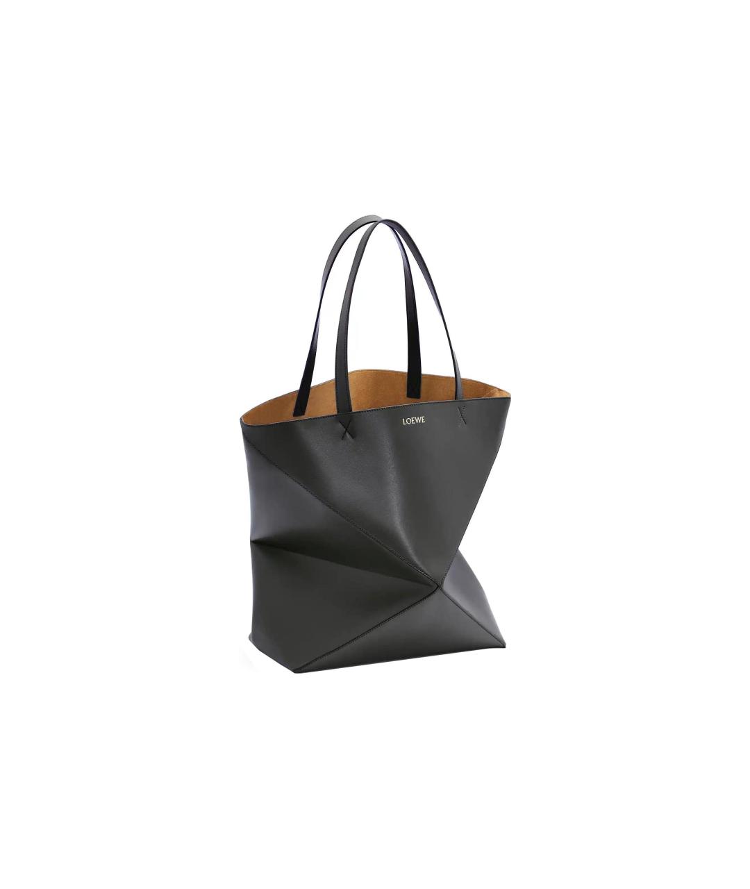 LOEWE Черная кожаная сумка тоут, фото 5