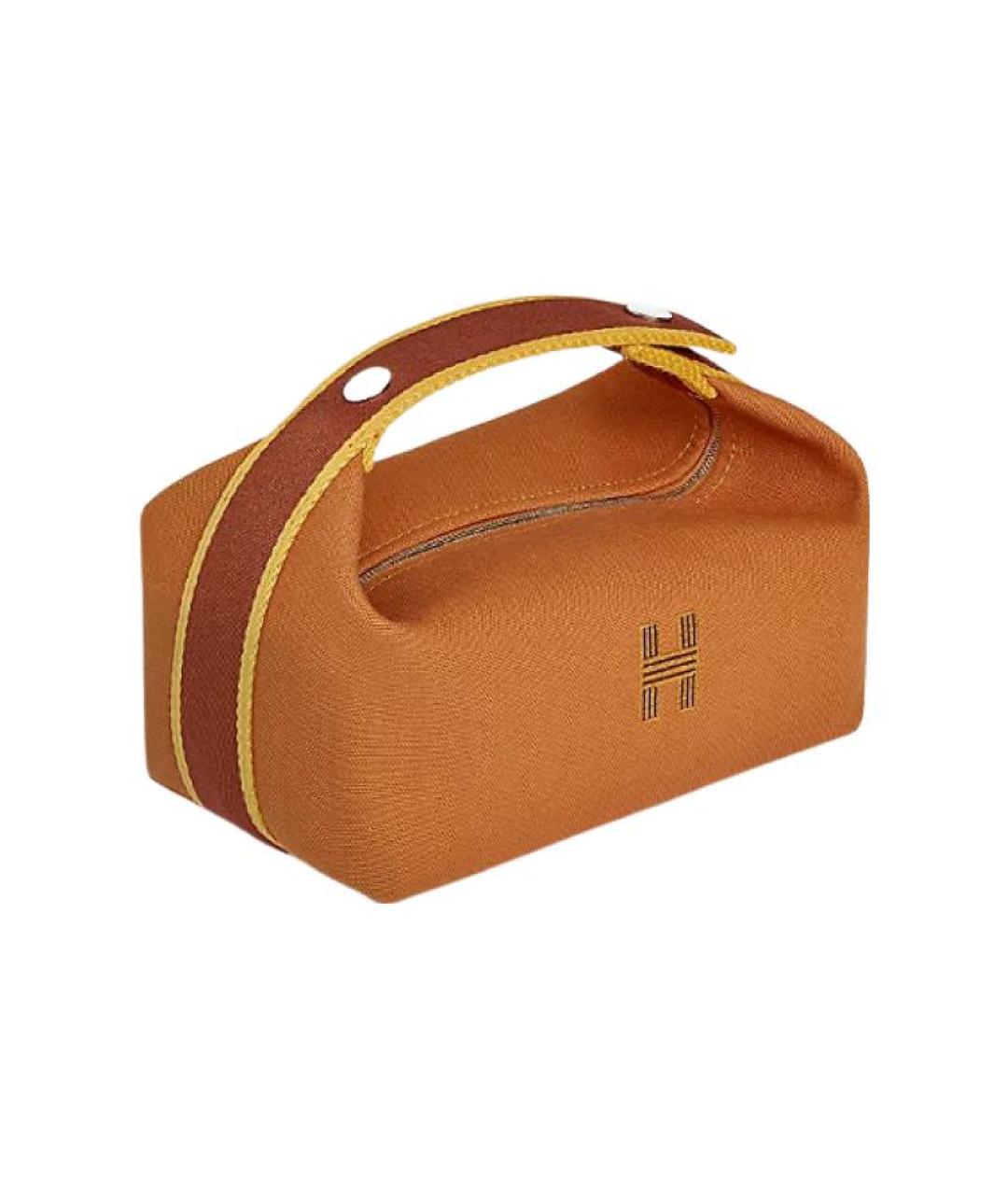 HERMES Коричневая хлопковая косметичка, фото 1