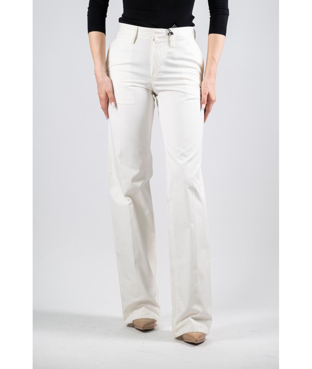 DSQUARED2 Белые хлопковые прямые брюки, фото 2