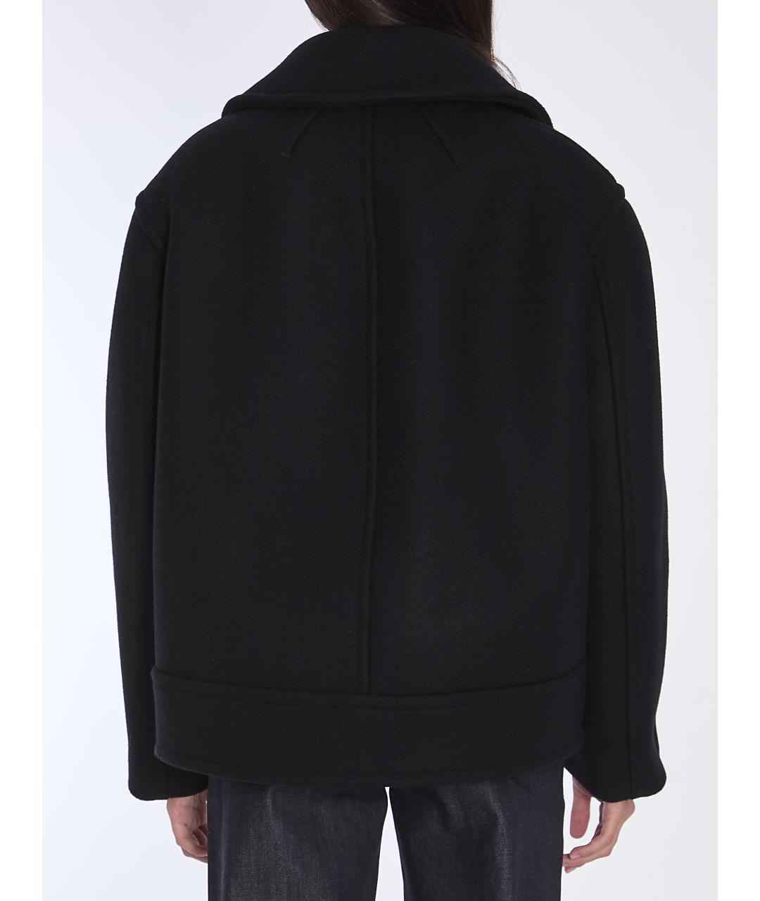 SAINT LAURENT Черное шерстяное пальто, фото 5