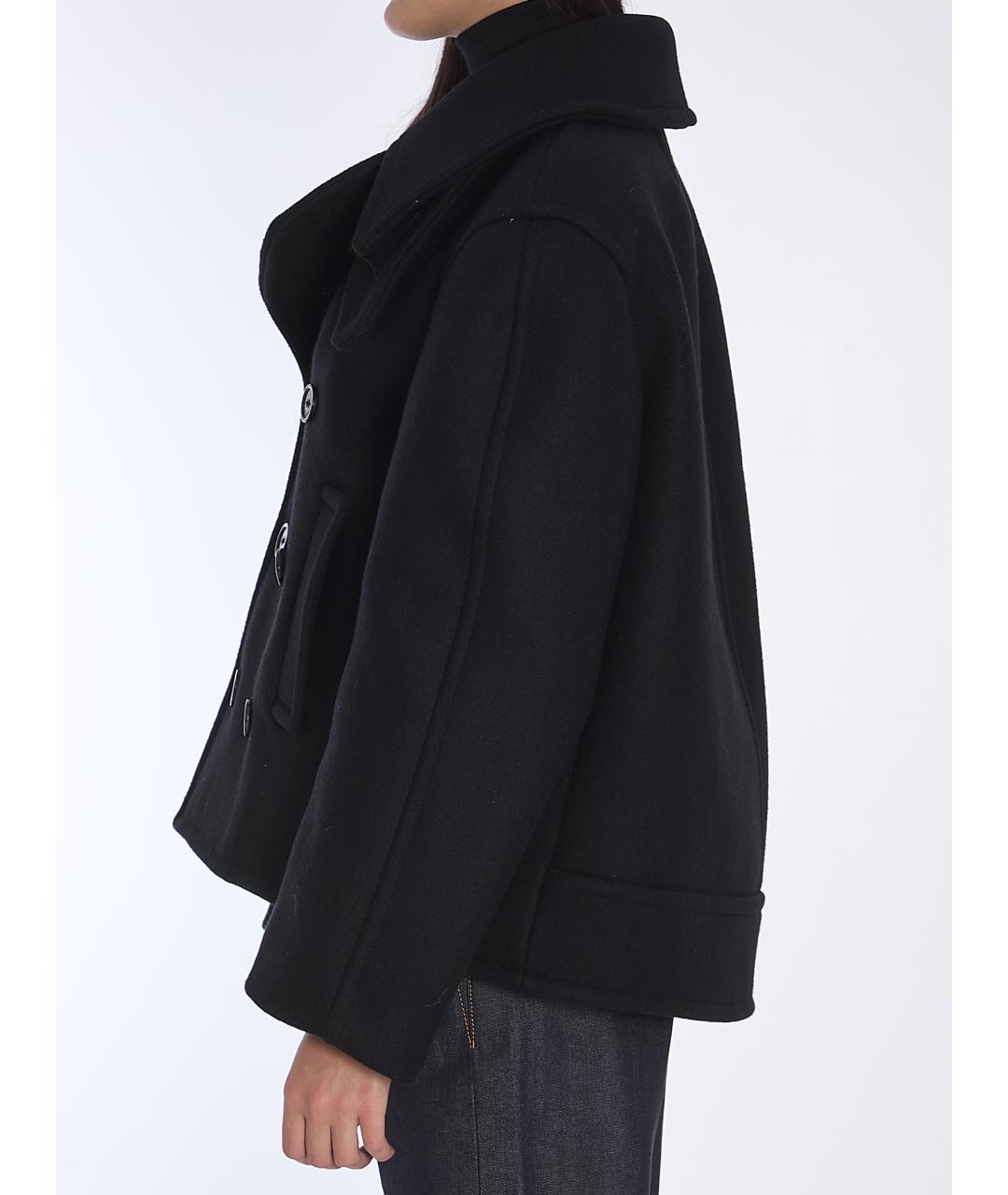 SAINT LAURENT Черное шерстяное пальто, фото 4