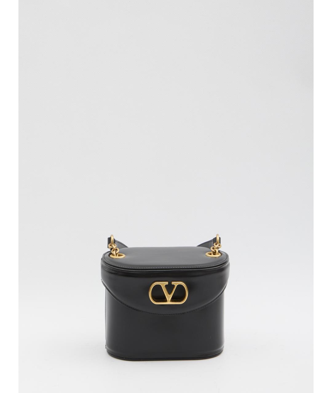 VALENTINO Черная кожаная сумка через плечо, фото 5
