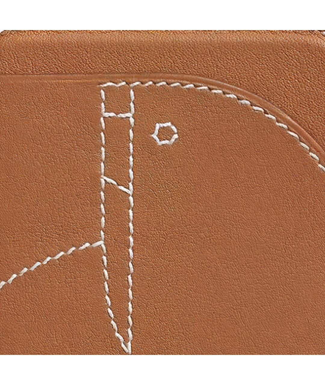 HERMES Золотой кожаный кардхолдер, фото 4