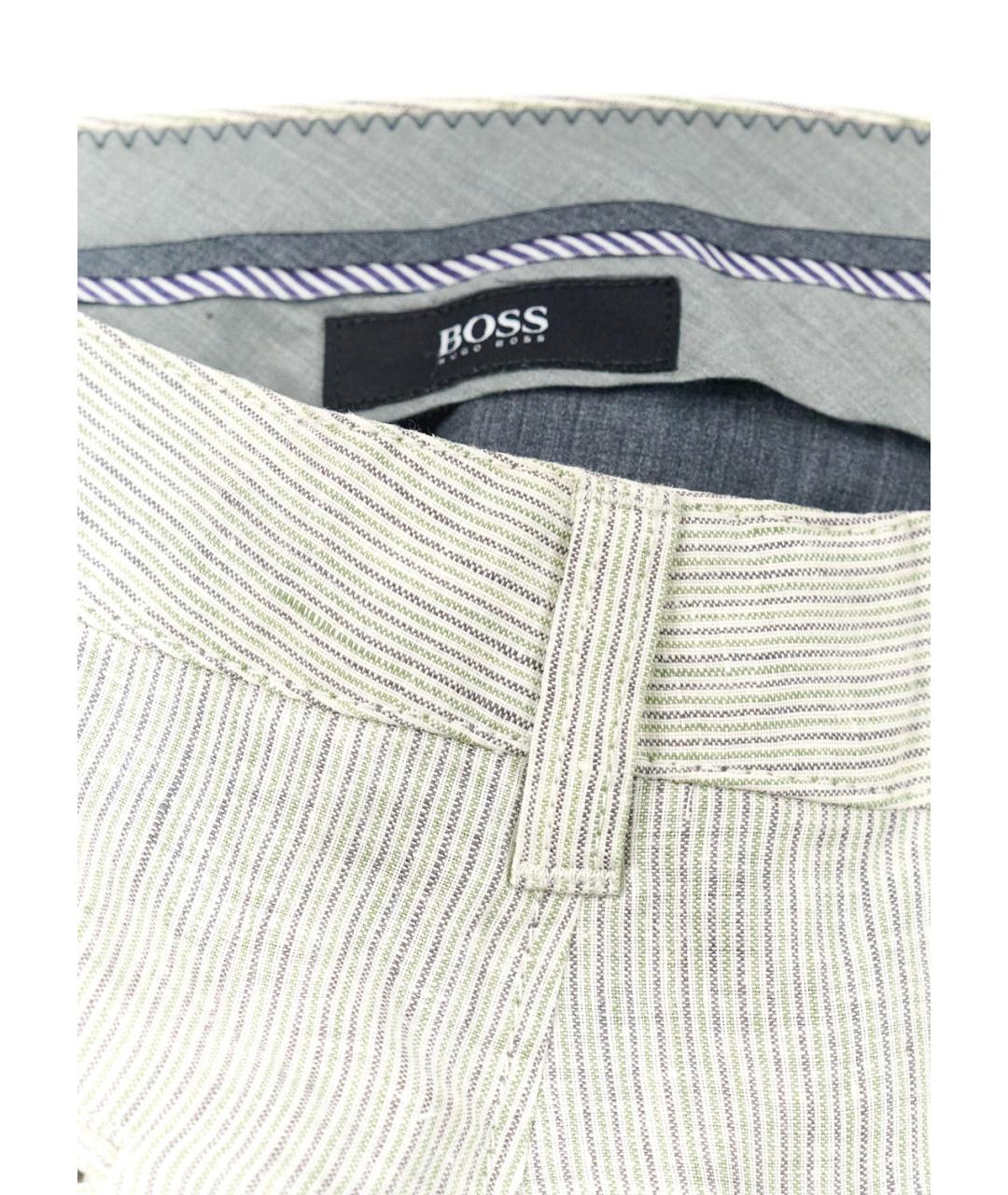 HUGO BOSS Серые льняные повседневные брюки, фото 3