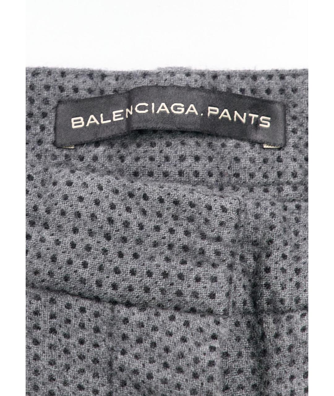 BALENCIAGA Серые шерстяные прямые брюки, фото 4