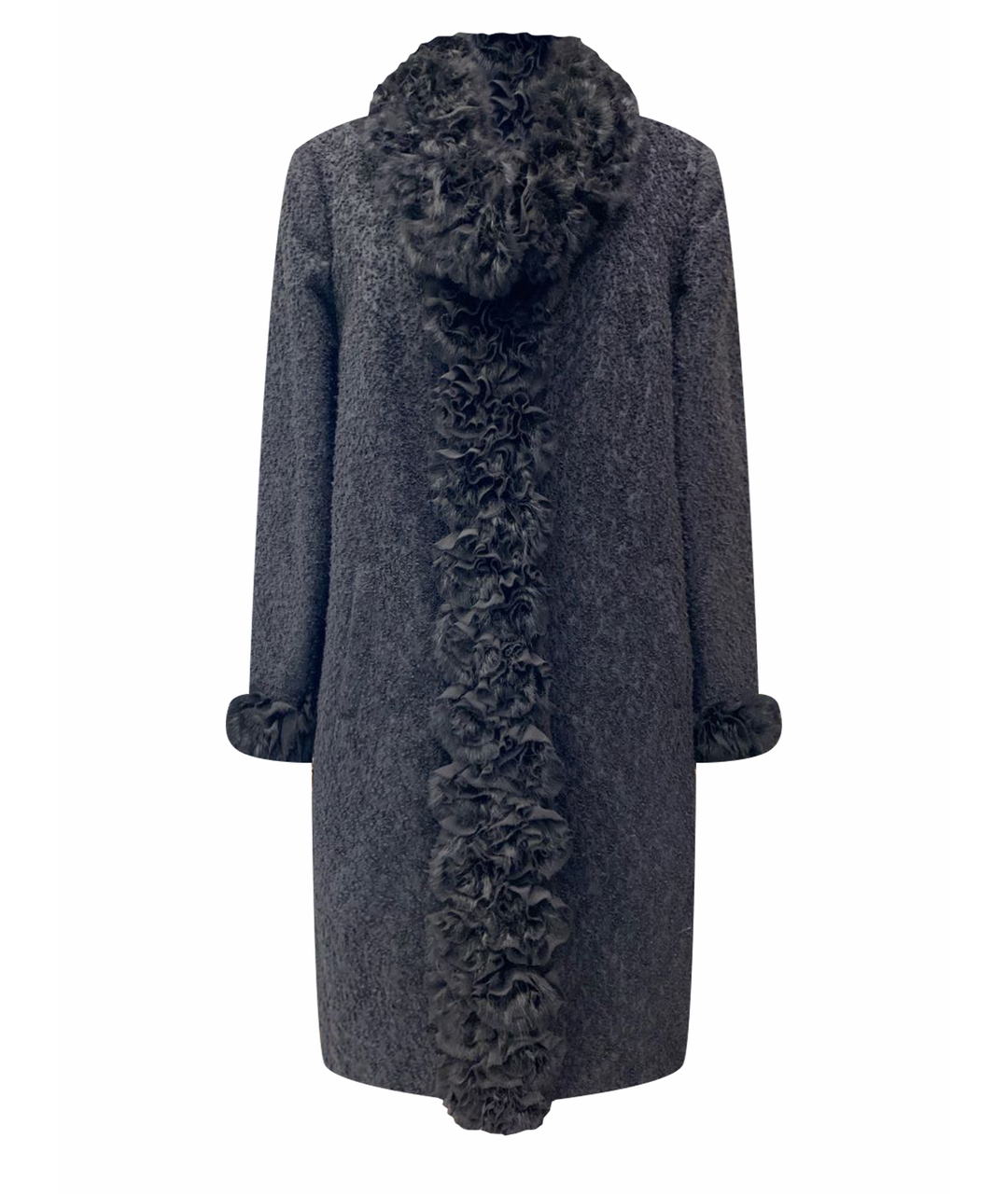 MARIA GRAZIA SEVERI Черное шерстяное пальто, фото 1