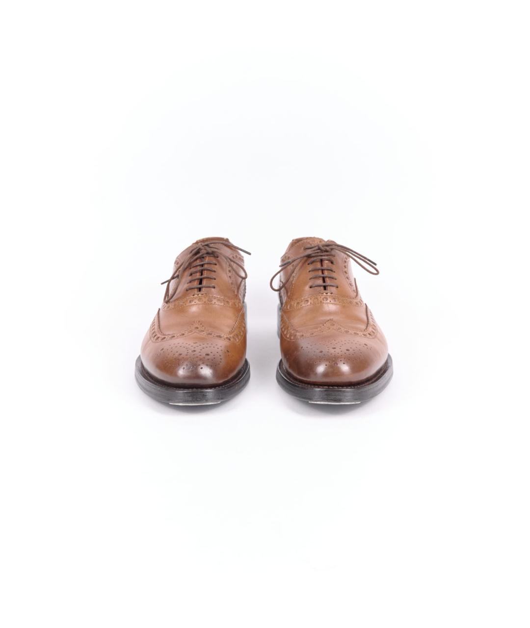 SANTONI Коричневые кожаные низкие ботинки, фото 3