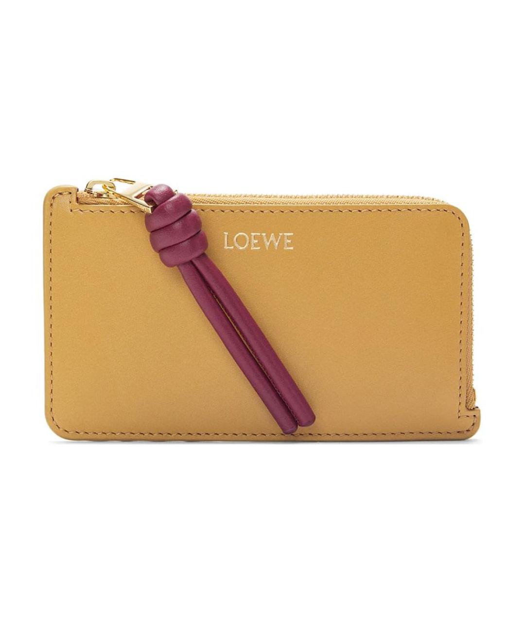 LOEWE Желтый кожаный кардхолдер, фото 1