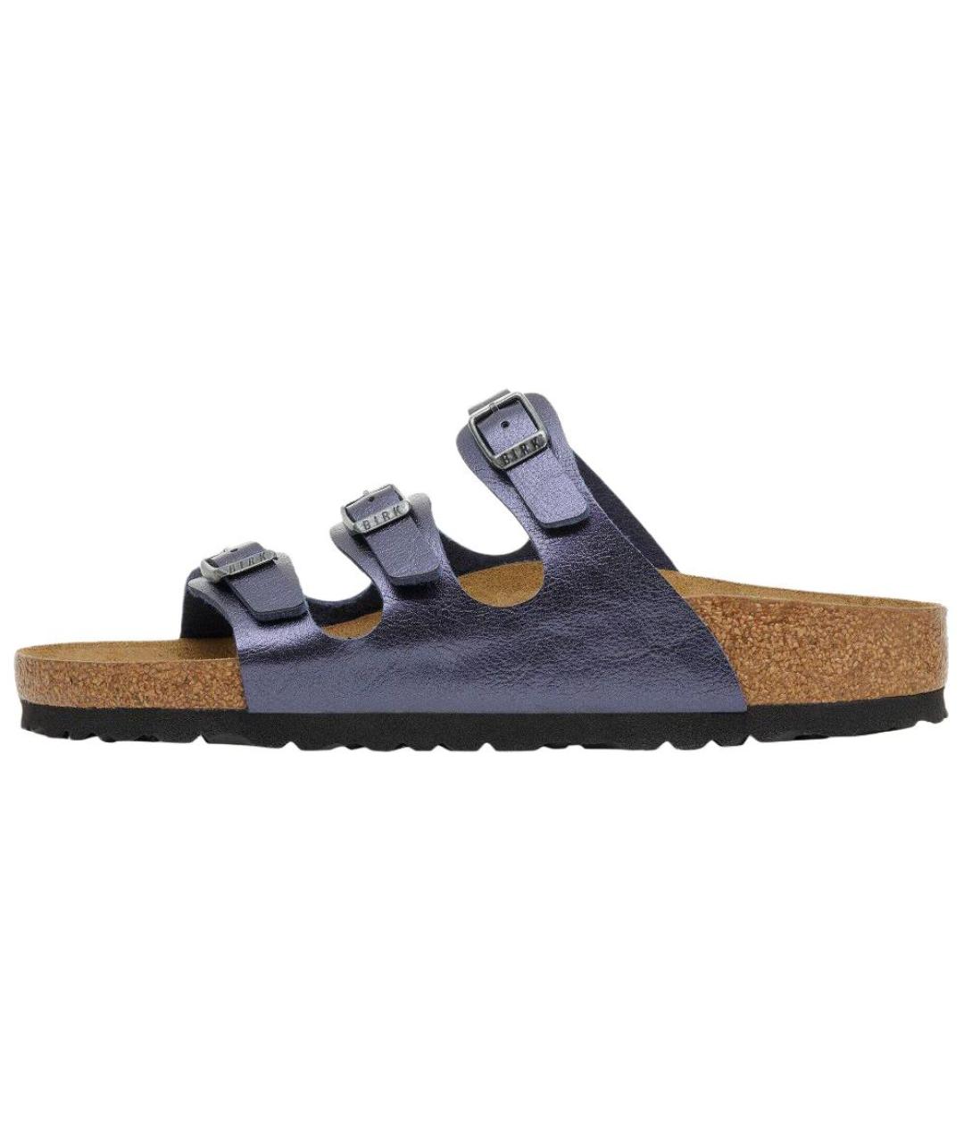 BIRKENSTOCK Фиолетовые кожаные сандалии, фото 6
