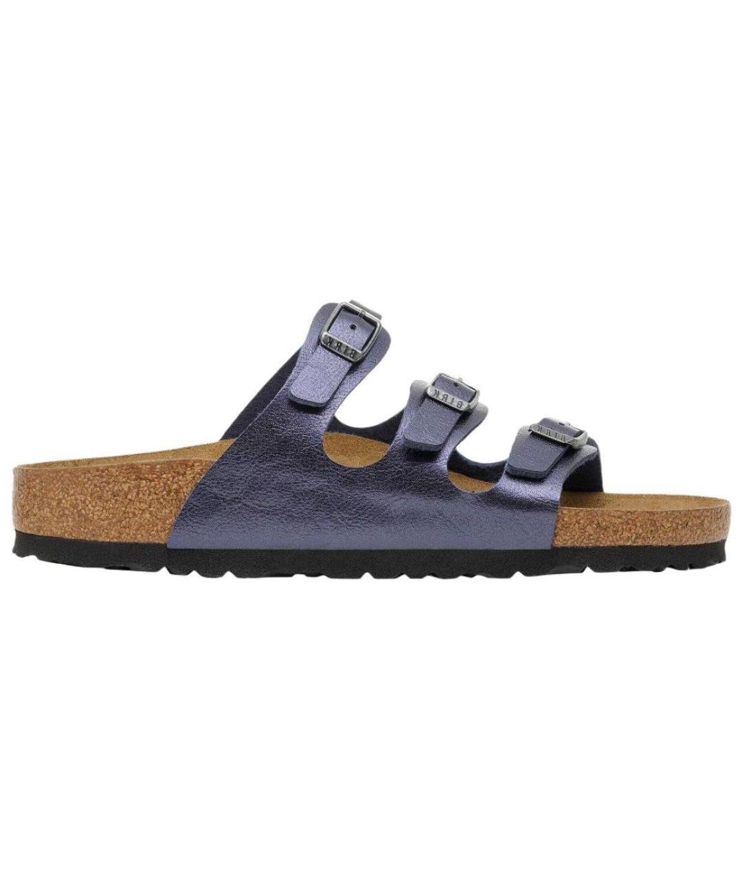BIRKENSTOCK Фиолетовые кожаные сандалии, фото 1