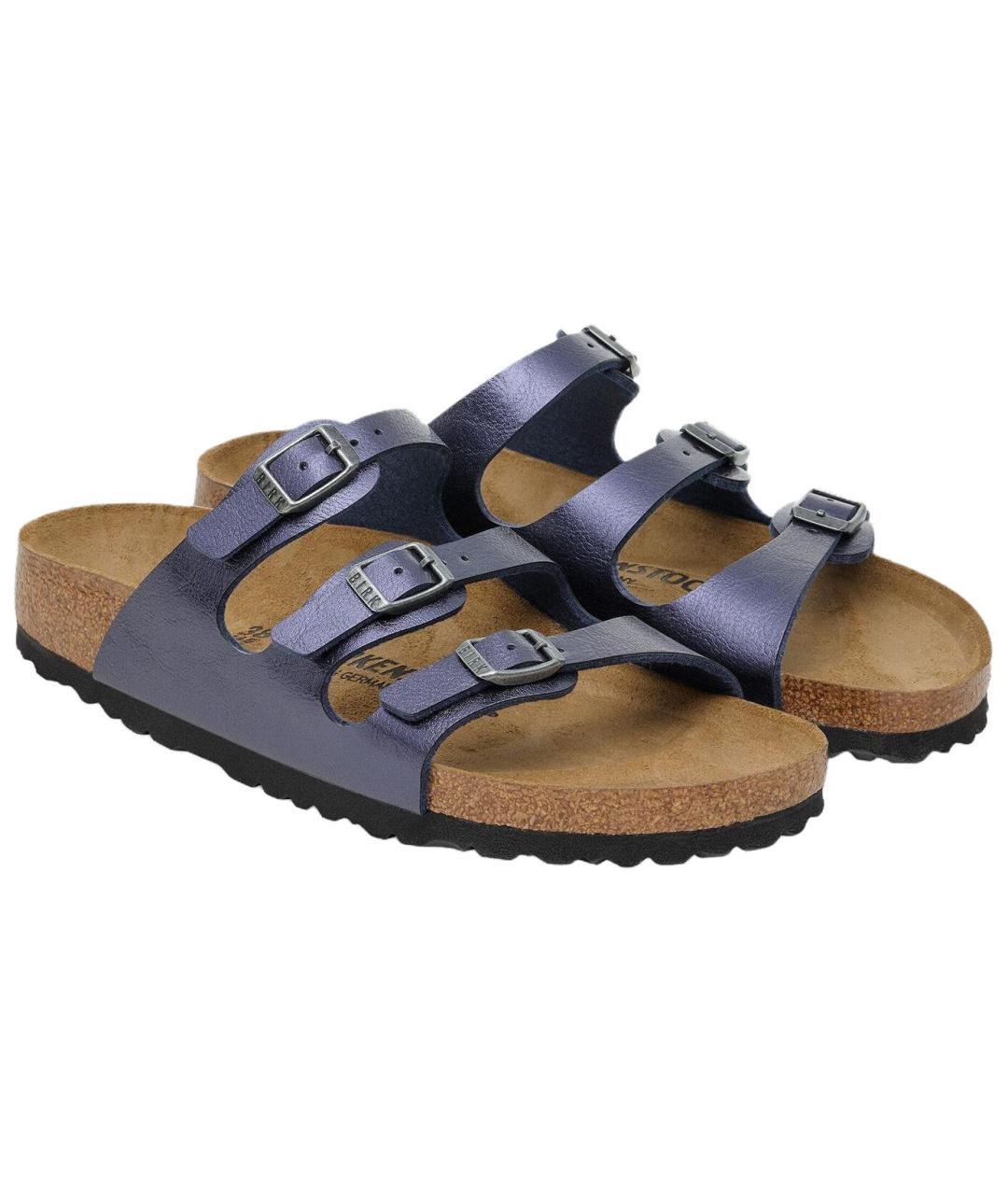 BIRKENSTOCK Фиолетовые кожаные сандалии, фото 3