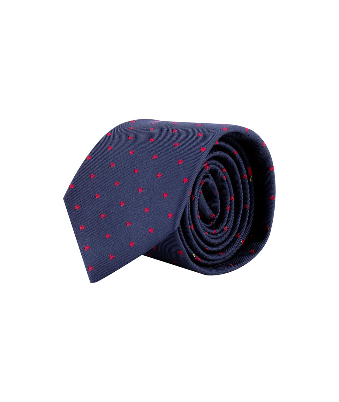 HERMES Темно-синий шелковый галстук, фото 2