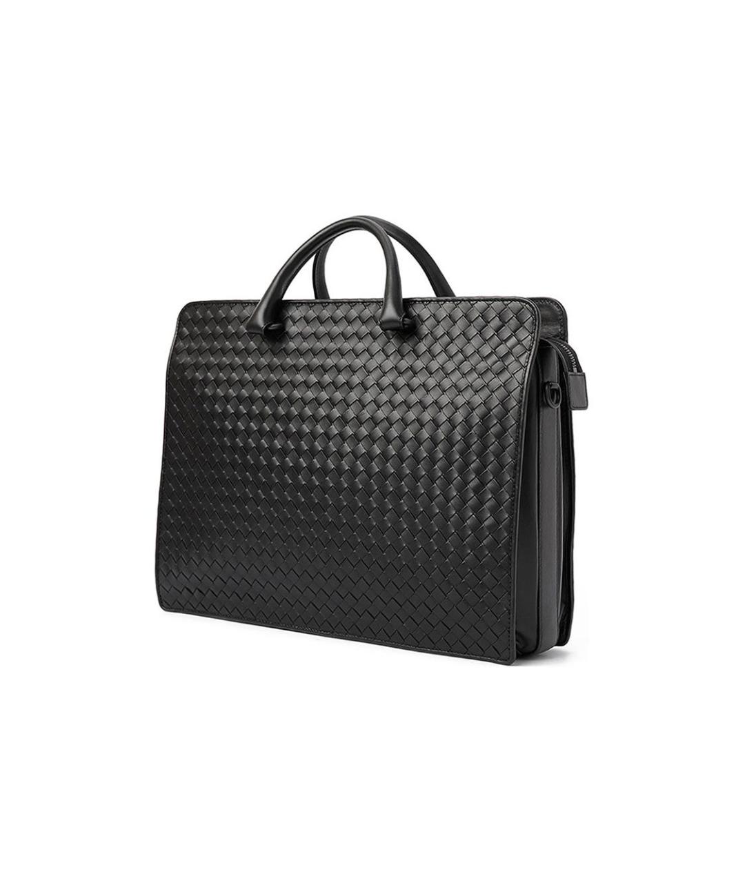 BOTTEGA VENETA Черная кожаная сумка на плечо, фото 2